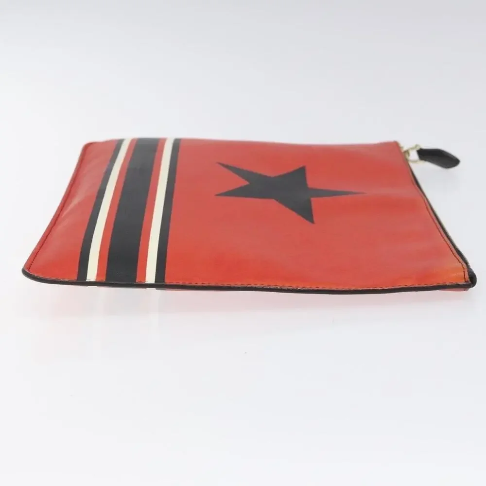Givenchy Leather Star Clutch Bag Red